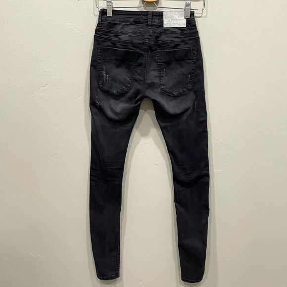 One Teaspoon Mid Waist Hoodlums Fitted Bow Leg Jeans - Size: 28 - Picture 2 of 11